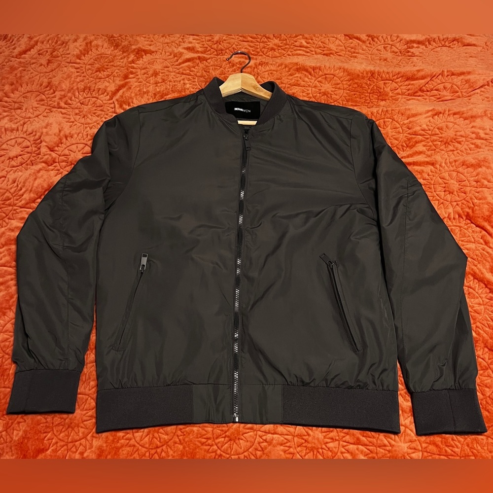 Novamen bomber style jacket, Grey, Size Large